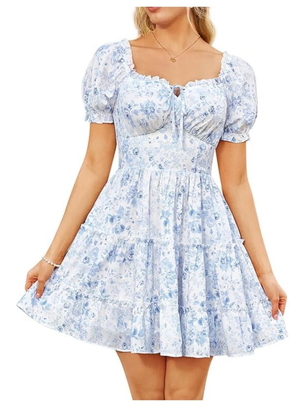 Women Floral Corset Dress Summer Dress with Pockets